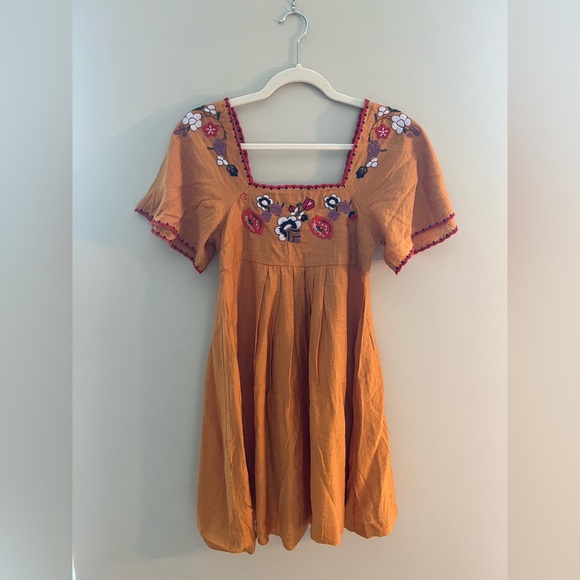 Madewell Flower Cottagecore Flutter Sleeve Yoke Square Neck Mini Dress Size XXS - Picture 3 of 7